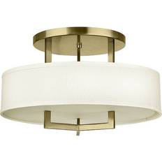Belysning Hinkley Hampton Semi Brushed Brass Wit Ceiling Flush Light