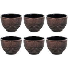 6 Tasses Fonte Chine Noir Bronze 15 cl