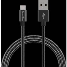 Kablar SmartLine 1m Micro USB Laddningskabel Metallic Svart