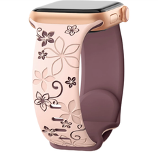 Pink Winered Engraved Strap Apple Watch Band