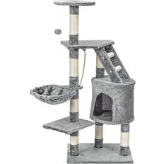 Griffoir Arbre Chat XXL 117 x 79 x 50 cm Grau