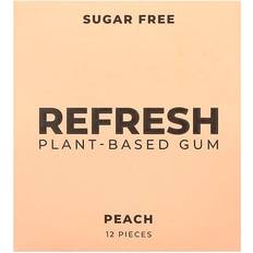 Vegan Chewing Gums Refresh Gum Plant-Based Sugar Free Gum Peach 12 Pieces