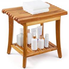 Taburetes de Ducha VEVOR Teak Shower Bench 20 x 14.3 x 17.9 in