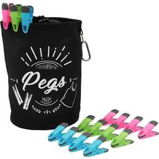 Clothespins JVL Prism Assorted Soft Touch Clip Pegs with 120 Piece - Black