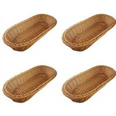 Bread Baskets Tlily 4X Oval Wicker Woven Serving Bread Basket