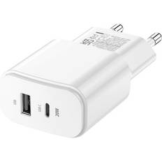 Väggladdare USB-C 1x USB 20W Vit