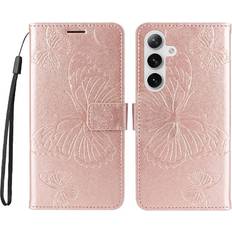 GANGXUN Pink Case Samsung Galaxy S25 Pu Leather Magnetic Cover