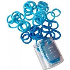 Set Mit 50 Blauen Haargummis Weiche Dehnbare Accessoires
