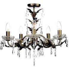 BHS Paisley Flush Antique Brass Chandelier Pendant Lamp