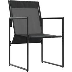 Metal - Seat Cushion Patio Chairs vidaXL Garden Chairs with Cushions 4 pcs Black
