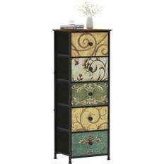 Narrow Tall Drawers 5 Fabric Dresser Chest of Drawer