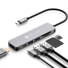 Novoo 6 in 1 Aluminum USB-C Hub Adapter