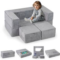 Casart Modular Kids Fold Out Sofa Grey