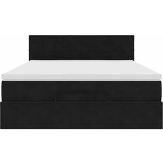 vidaXL Ottoman Frame with Mattress Black Frame Bed 144x193cm