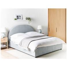 160cm - Built-in Storages Beds Beliani Minimalist Storage Ottoman Double Size 5ft3 Frame Bed