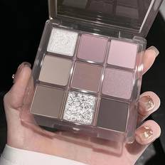 Makeup 9 Color Eyeshadow Palette Grey Pink Pearlescent Matte
