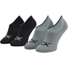 Calvin Klein Multifärgade Strumpor Calvin Klein Logo Invisible Socks 2-pack - Black/Grey