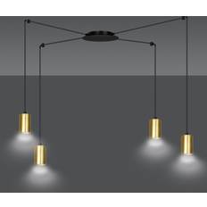 Belysning Traker 4 Svart Guld GU10 230V Pendellampa