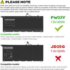 Dell XPS 13 9360 Laptop Battery 60Wh 4 Cell