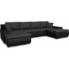 Sofnet Faris U-Shape Living Black/Graphite Sofa 350cm 2,5 Seater
