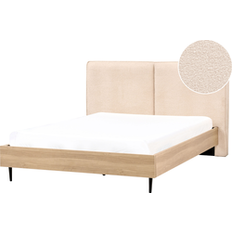 160cm - Built-in Storages Beds Beliani Modern EU King Size 5ft3 Boucle Frame Bed