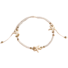 Shein 1pc Fashionable Vintage Beach Style Natural Starfish Decor Adjustable Rice Bead Foot Chain Jewelry