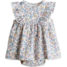 H&M Frill-Trimmed Bodysuit Dress - White/Floral (1218179012)
