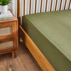 Dunelm Super Soft Plain Bed Sheet Green (230x220cm)