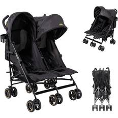 Ezra Twin Double Stroller Shadow Black