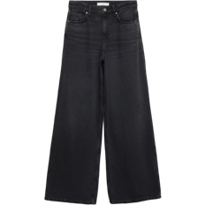 Mango High Rise Wideleg Jeans - Open Grey
