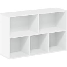 Wood Book Shelves Furinno Luder 5 Cube White Book Shelf 31.5cm