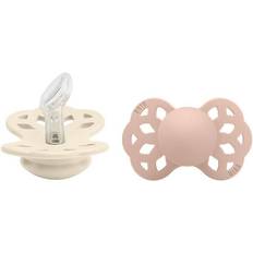 Bibs Infinity Silicone Pacifier Size 1 0-6m 2-pack Ivory/Blush