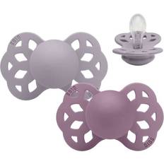 Bibs Infinity Silicone Pacifier Size 1 0-6m 2-pack Fossil Grey/Mauve