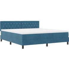 vidaXL Box Spring Dark Blue Rammemadrass 180x200cm