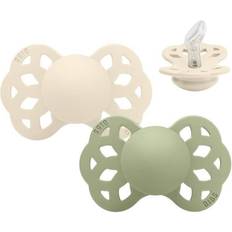 Bibs Infinity Silicone Pacifier Size 1 0-6m 2-pack Ivory/Sage