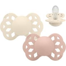 Bibs Infinity Silicone Pacifier Size 1 0-6m 2-pack Ivory/Blush