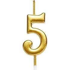 Cake Candles Shatchi Gold 5 Number Candle Birthday Party Cake Decorations Topper