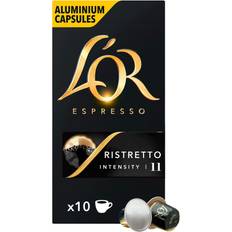 L'OR K-cups & Coffee Pods L'OR Espresso Ristretto Coffee Pods x10 Intensity 11 Pack 10