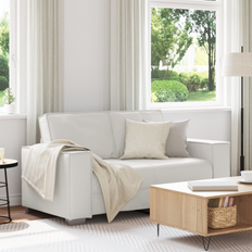 Faux Leathers Sofas vidaXL Loveseat White 120 cm Faux Leather Sofa