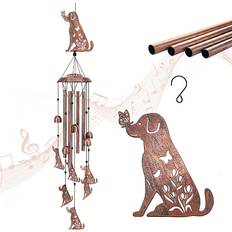 Garden & Outdoor Environment MDSRJONE Iron Art Wind Chime Labrador 34-inch
