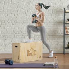 Training Equipment Homcom 3-in-1 Wooden Plyo Box