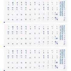 Korean Keyboard Stickers Transparent Blue Lettering 3pcs