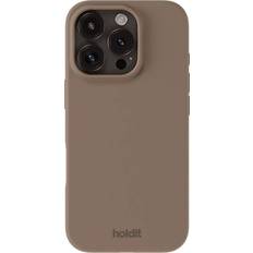 Holdit Apple iPhone 16 Pro Mobilskal Holdit Silicone Case for iPhone 16 Pro Mocha Brown