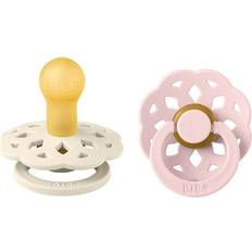 Bibs Boheme Latex Pacifier Size 1 0-6m 2-pack Ivory/Blossom