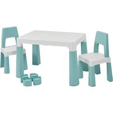 Liberty House Toys Kid's Height Adjustable Table & 2 Chairs Set Green/White