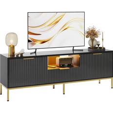 Fairmont Park Fluted Black TV Bench 140x54cm