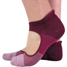 Sock Snob Non Slip Grip Low Cut Invisible Socks 2-pack - Wine