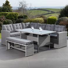 Garden & Outdoor Furniture Artemis Piana 9 Seater Grey Rattan Corner 73 x 234 x 175 cm Modular Sofa