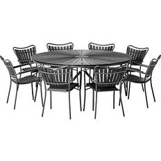 Skargaarden Kerteminde Ø170 - Black/Anthracite Havemøbelsæt, 1 borde inkl. 8 stole