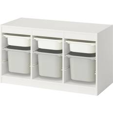 Grey Storage Boxes Kid's Room IKEA Trofast Storage Combination with Boxes White White/Grey